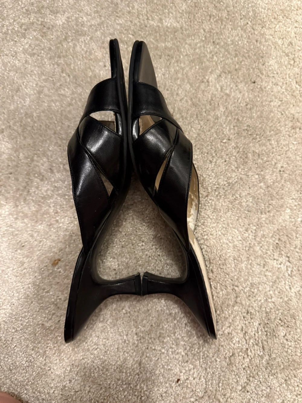 Naturalizer Black Leather Kitten Heels